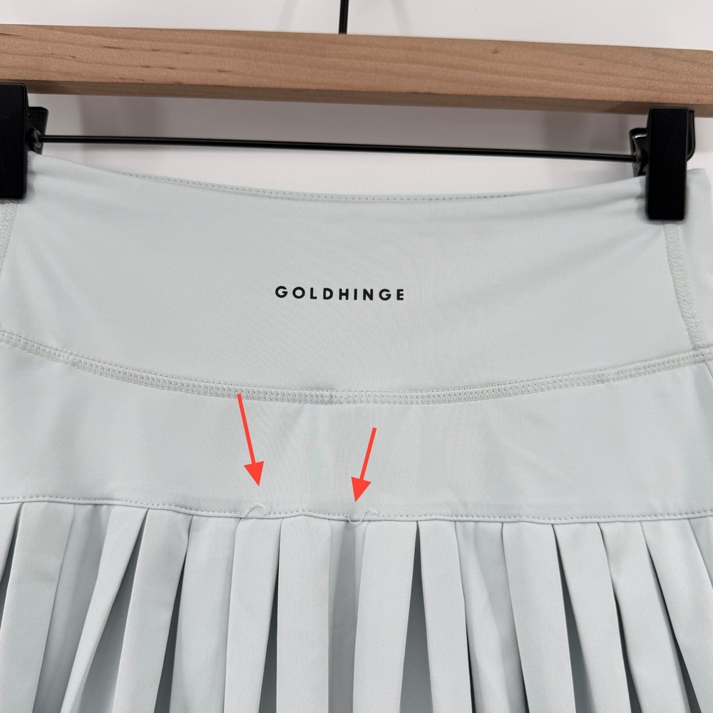 Gold Hinge Pleated Tennis Skirt Skort Mist Light Blue Gray Women S Preppy - Picture 6 of 7